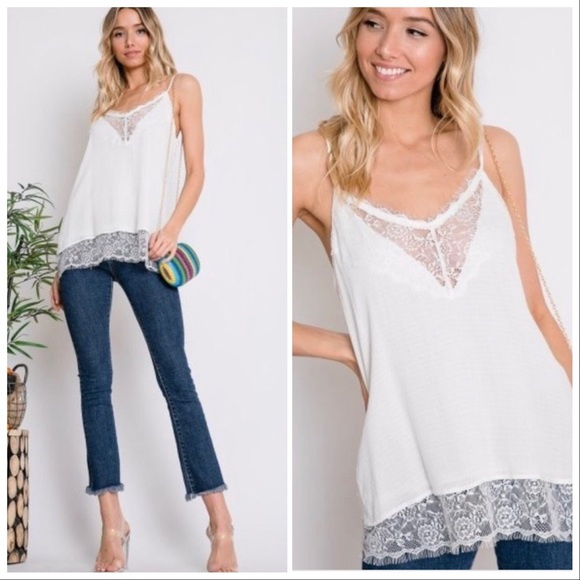 BOHO WHITE LACE CAMI - top - Picture 2 of 5